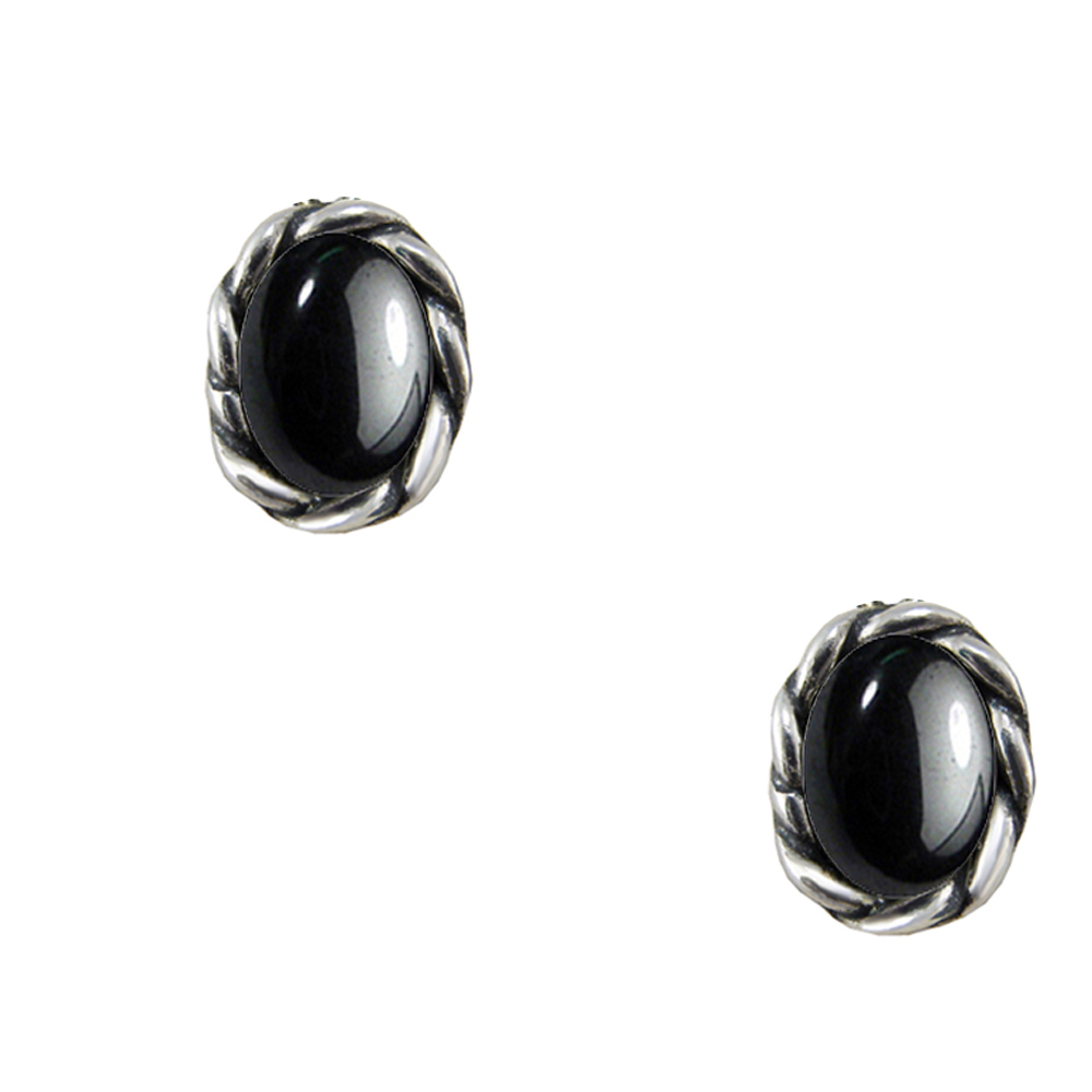 Sterling Silver Little Hematite Post Stud Earrings